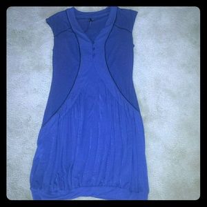 Faux button up bubble hem cotton dress